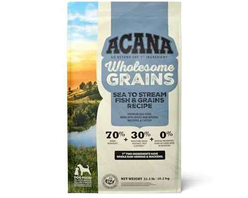 ACANA Wholesome Grains Dry Dog Food, Sea to Stream, Saltwater and Freshwater Fish & Grains Recipe, 22.5lb