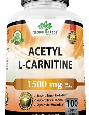 Acetyl L-Carnitine 1,500 mg High Potency Supports Energy Production, Sports Nutrition, Supports Memory/Focus - 100 Veggie Capsules