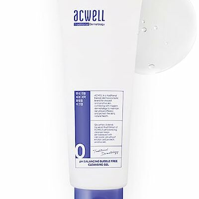 ACWELL pH Balancing Bubble-Free Hydrating Facial Cleansing Gel 5.4 fl.oz. - For Sensitive Skin, Hyaluronic Acid and Licorice Extracts, Non-foaming Cleanser for Skin Moisturization