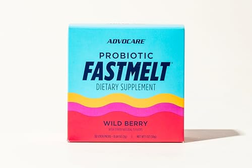 AdvoCare Probiotic Fastmelt - Premium Dietary Supplement for Gut, Immune System & Heart Health Support* - Wild Berry, 30 Stick Packs