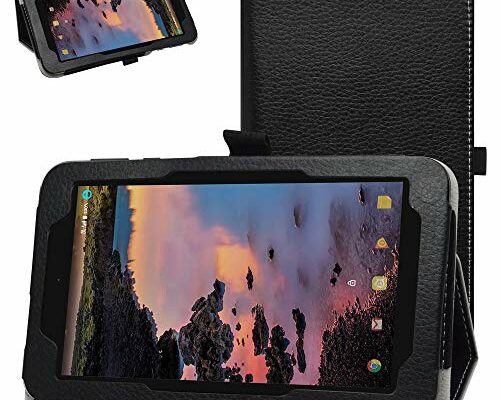 Alcatel OneTouch Pixi 7 Case,Mama Mouth PU Leather Folio 2-Folding Stand Cover for 7" Alcatel OneTouch Pixi 7 T-Mobile/Sprint Tablet,Black