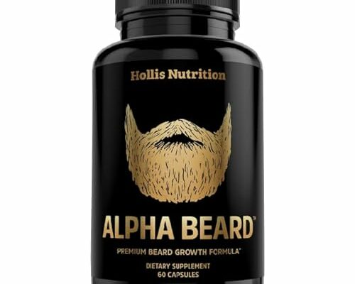 Alpha Beard Growth Vitamins | Biotin 10K MCG, Collagen, Keratin, Hyaluronic Acid, B-Complex, OptiMSM®, BioPerine® | Beard and Hair Growth Supplement for Men | Regrow Stronger, Healthier Facial Hair