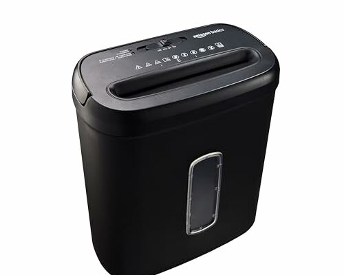 Amazon Basics 8-Sheet Cross Cut Paper Shredder and Credit Card Shredder - Black