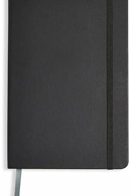 Amazon Basics Classic Lined Notebook, 240 Pages Hardcover, 5 x 8.25-Inch, Black