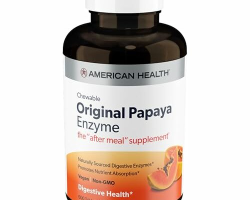 American Health Original Papaya Digestive Enzyme Chewable Tablets - Promotes Nutrient Absorption and Helps Digestion - 600 Count (200 Total Servings)