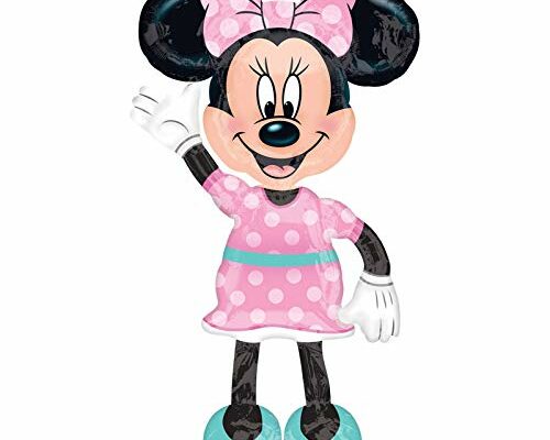 Anagram 34331 Minnie Airwalkers - Pink Dress Foil Mylar Party Balloon, 54", Multicolor, Pack of 1,10116417