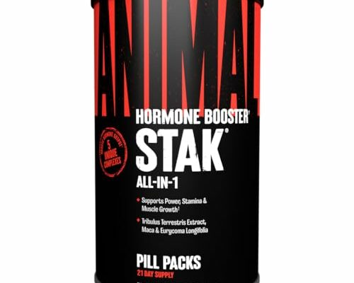 Animal Stak – Complete Natural Hormone Booster Supplement with Tribulus – Natural Testosterone Booster for Athletes – Contains Estrogen Blockers – 1 Month Cycle