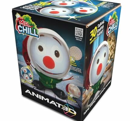 ANIMAT3D Mr. Chill Talking Animated Snowman with Built in Projector & Speaker Plug'n Play