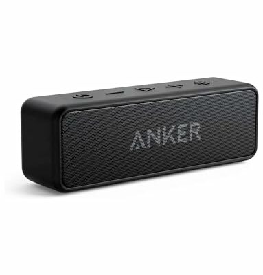 Anker Soundcore 2 Portable Bluetooth Speaker with IPX7 Waterproof, 24-Hour Playtime, Wireless Stereo Pairing, 12W Stereo Sound, Bluetooth 5, Bassup, Speaker for Home, Shower, Outdoors, Travel