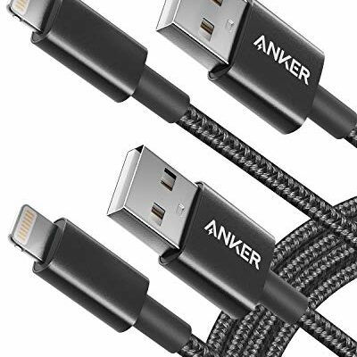 Anker USB A to Lightning Cable(6FT, 2Pack), MFi Certified Nylon USB to Lightning Cord for iPhone 14/13/12/11 Pro/11/XS MAX/XR/8/7/6s Plus Cable(Black)