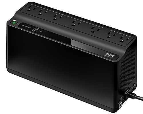 APC UPS Battery Backup and Surge Protector, 600VA/300 Watts Backup Battery Power Supply, BE600M1 Back-UPS with USB Charger Port