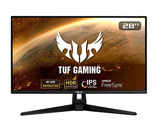 ASUS TUF Gaming VG289Q1A 28” Monitor, 4K UHD (3840 x 2160), IPS, Adaptive-Sync/ FreeSync, Eye Care, DisplayPort HDMI, DCI-P3 HDR 10, Shadow Boost, Black