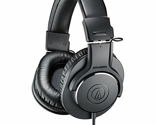 Audio-Technica ATH-M20x Professional Studio Monitor Headphones, Black (AUD ATHM20X)