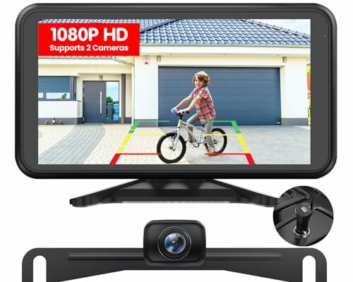 AUTO-VOX Wireless Backup Camera for Car Easy Install: No Delay 5" HD 1080P Rear View Camera with Clear Night Vision 2 Channels, IP69K Waterproof Back Up Camera System for Truck, Pickup, SUV, Van - W12