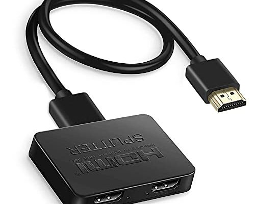 avedio links HDMI Splitter 1 in 2 Out [with 4 Feet HDMI Cable] 4K 1x2 HDMI Splitter Duplicate/Mirror Screen Only (Not Extend), Copy 1 Source to 2 HDMI Displays at The Same Time