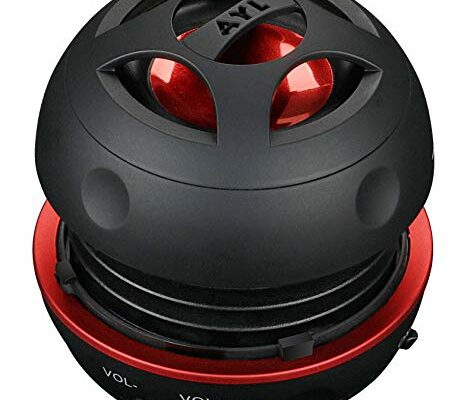 AYL Mini Speaker System, Portable Plug in Speaker with 3.5mm Aux Audio Input, External Speaker for Laptop Computer, MP3 Player, iPhone, iPad, Cell Phone (Black)