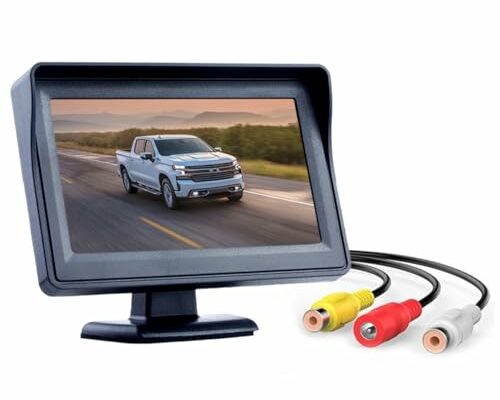 B-Qtech 4.3 inch Color TFT LCD Display Screen Backup Camera Monitor only Rear View Reverse Monitor Display for Car SUV Van Truck(Power Supply: DC 12V)