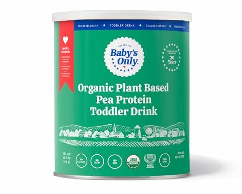 Baby's Only Organic Plant Based Pea Protein Toddler Drink, Pea Protein Powder, No Dairy, Lactose or Soy, Organic Toddler Drink with Plant Protein & Iron, Toddlers 12 Months Old and Up, 12.7 oz, 1 Pack