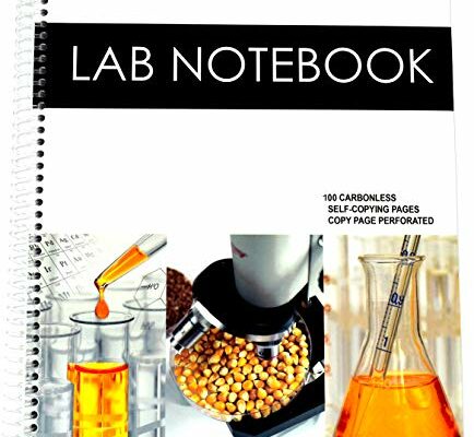 BARBAKAM Lab Notebook 100 Carbonless Pages Spiral Bound (Copy Page Perforated)