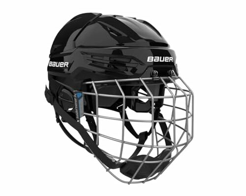 Bauer Re-Akt 55 Hockey Helmet Combo with Facemask, Senior (Black, Small)