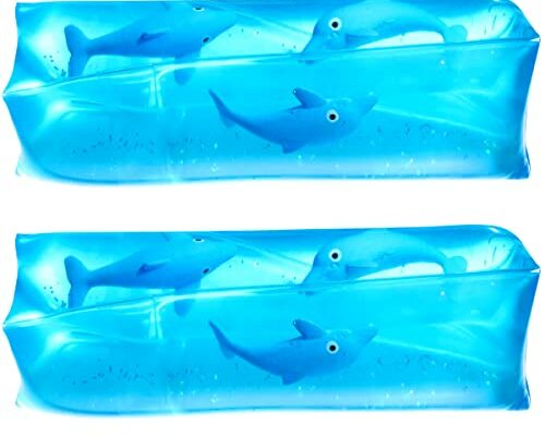 Bedwina Dolphin Water Wiggler Toy - (Pack of 2) 4.75-Inch Water Snake Sensory Fidget Toys & Slippery Water Tube for Birthday Party Favor or Game Prizes for Kids