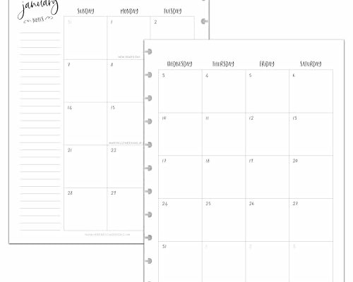 BetterNote 2025 Monthly Calendar Refill Fits Discbound Notebooks, Fits Big Happy Planner, Levenger Circa, Arc Staples, TUL Office Depot, InkWell Press (Whimsy, 11-Disc, 8.5"x11")