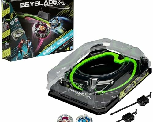 Beyblade X Xtreme Battle Set with Beystadium Arena Featuring X-Celerator Rail, 2 Right-Spinning Top Toys, 2 Launchers, Toys for Boys and Girls, 8+