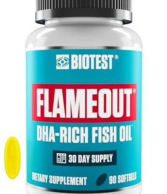 Biotest Flameout DHA-Rich Fish Oil - 4200 mg Omega-3 - Pharmaceutical Grade DHA & EPA - 90 Softgels (30 Day Supply)