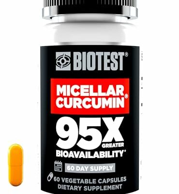 Biotest Micellar Curcumin - 95x Greater Absorption for Joint Health, Healthy Inflammation Response & Recovery - 60 Capsules (60 Day Supply)