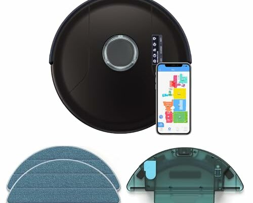 bObsweep PetHair SLAM Robot Vacuum Cleaner with Wet/Dry Mop, Advanced LiDAR Mapping with Editable Map/NoSweep Zones, Alexa/Google Compatible, Good for Pet Hair, Carpet, Hardwood and Tile, in Jet