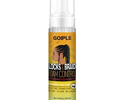 Braid Foam for Braids, Twists, Locs - No Flake Extra Hold & High Shine - Lightweight Mousse Moisturizes & Styles Hair - 8fl oz