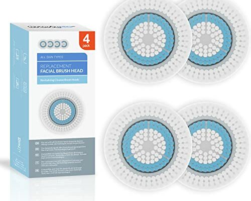 Brushmo Brush Head Replacements Compatible with Clarisonic Mia 1, Mia 2, Mia Fit, Alpha Fit, Smart Profile Uplift and Alpha Fit, Revitalizing Cleanse Facial 4 Pack (Revitalizing Cleanse)