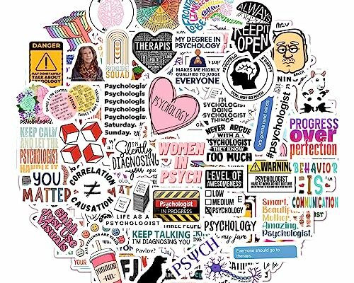 BulbaCraft Psychology Stickers (100Pcs), Funny Vinyl Decals for Laptop, Therapy Gifts, Psychologist Stickers for Women & Men, Waterproof, Reusable