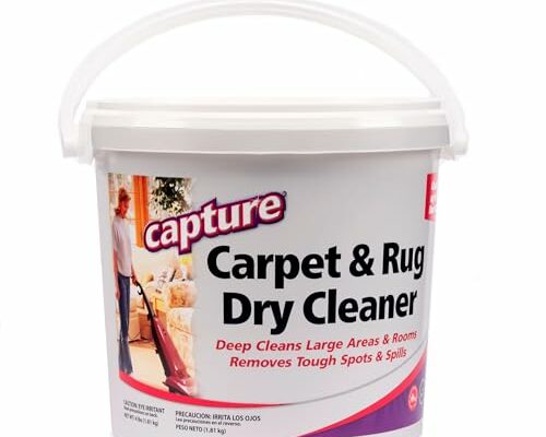 Capture Carpet & Rug Dry Cleaner w/Resealable lid - Home, Car, Dogs & Cats Pet Carpet Cleaner Solution - Strength Odor Eliminator, Stains Spot Remover, Non Liquid & No Harsh Chemical (4 Pound)