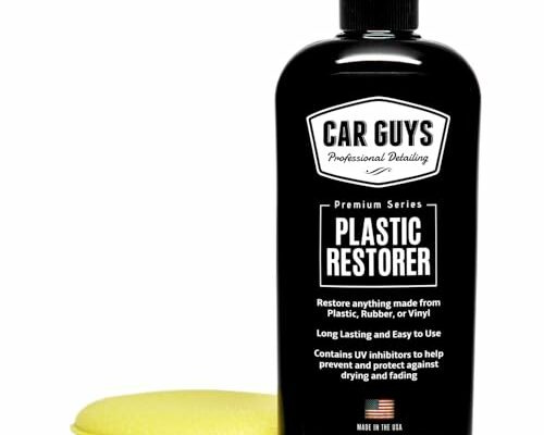 CAR GUYS Plastic Restorer | Bring Plastic, Rubber, and Vinyl Back to Life! | User Friendly Trim Restorer | Safe Auto Detailing Supplies | 8 Oz Kit with Foam Applicator