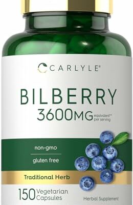 Carlyle Bilberry Extract Capsules | 3600mg | 150 Count | Vegetarian, Non-GMO, Gluten Free Fruit Supplement