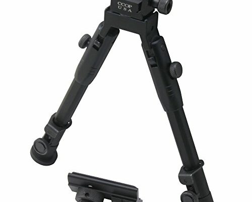 CCOP USA 9" inch Tactical Hunting Rifle Picatinny Swivel Stud Mount Bipod BP-59S , Black , Small