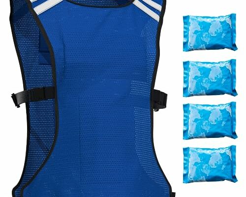 CHILLSWIFT Cooling Vest for Men & Women. Adjustable Body Cooling Products, S - XXL, 4 x Ice Pack, Lightweight Ice Shirts for Motorcycle, Mascots Suit, MS, Cooking, & to Stay Cool Outside