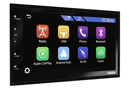 Clarion FX450 Car Stereo Car-Truck-SUV Radio 2 DIN Touch Screen, Apple Car Play and Android Auto, Bluetooth, 50 WTS x 4, AM-FM, Rear View Camera Input