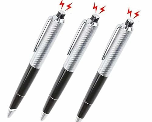 Cooplay 3pcs Shocking Pen Fun Toy Joke to Friend Electric Shock Pencil Trick Prank Gag Gadget for Fool's Day