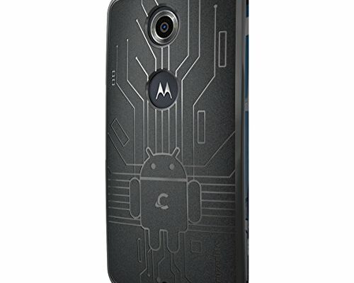 Cruzerlite Bugdroid Circuit Case for The Google Nexus 6 / Motorola Nexus 6 (2014 Release) - Retail Packaging - Black