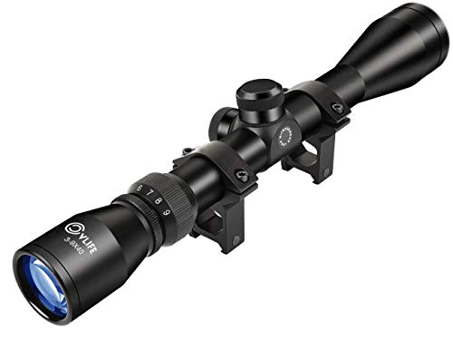 CVLIFE 3-9x40 Optics R4 Reticle Crosshair Scope with 20mm Scope Mounts, Black