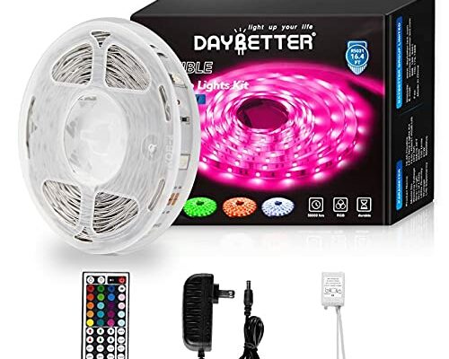 DAYBETTER Led Strip Lights 16.4ft W/ Remote Controller and Power Supply