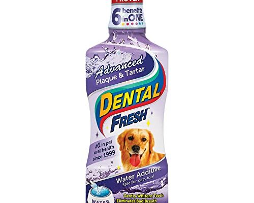 Dental Fresh Advanced Plaque and Tartar Water Additive, 17oz – Dog Teeth Cleaning Formula to Freshen Breath and Improve Overall Oral Health