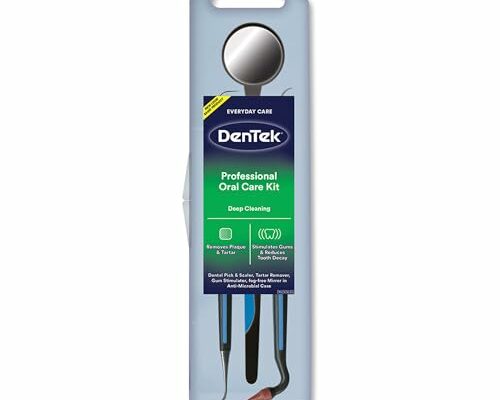 DenTek Professional Oral Care Kit, Advanced Clean- Portable, Multiple Tips, Dental Pick, Scaler, Stimulator, and Dental Mirror, White