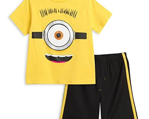 Despicable Me Minions Toddler Boys Graphic T-Shirt and Shorts Outfit Set Yellow-Black 3T