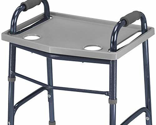 DMI Walker Tray With Cup Holders, Walker Tray For Folding Walkers, Gray