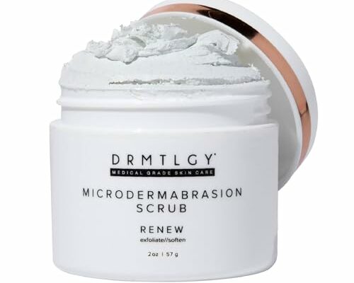 DRMTLGY Microdermabrasion Facial Scrub and Face Mask. Non-Abrasive Face Exfoliator Improves Acne Scars, Blackheads, Pore Size, and Skin Texture. 2 oz