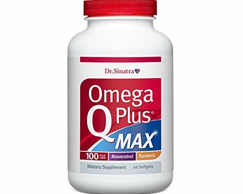 Dr. Sinatra Omega Q Plus MAX – Advanced Heart Health and Healthy Aging Support with 100mg of CoQ10 and Turmeric (60 softgels | 30-Day Supply)