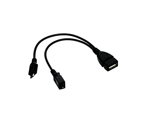 DSYJ DSYJ-D0000101 Micro USB Host OTG Cable with Micro USB Power for Nexus 4 Nexus 7 Galaxy S Iii & Galaxy Nexus 0.65ft 1Pcs Black